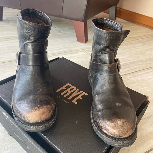 Frye Black Leather Ankle Boots - Picture 2 of 5